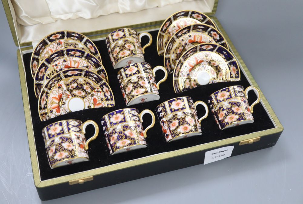 A Royal Crown Derby coffee set, cased